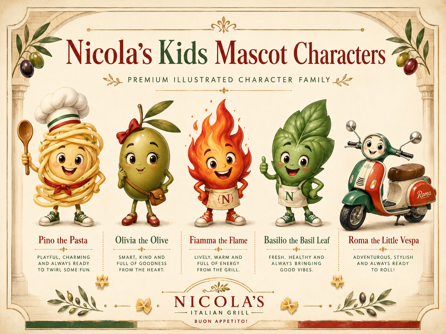 Piccoli Amori Club collection artwork showing character collectibles, passport, stickers, and reward flow